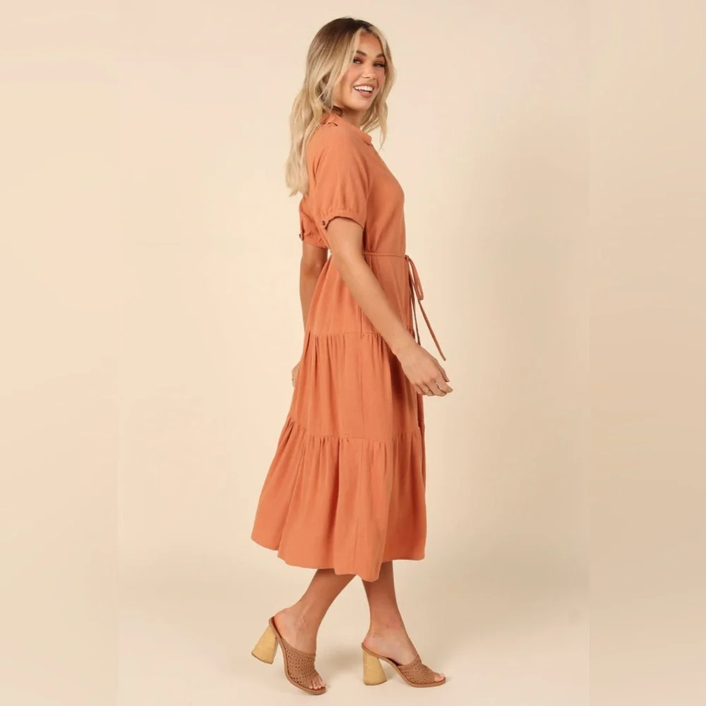 Petal & Pup Adara Midi Dress in Orange Size XL New with tag - Picture 2 of 11